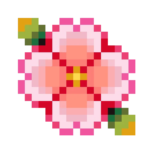 A Pink Flower 拼豆图纸预览图