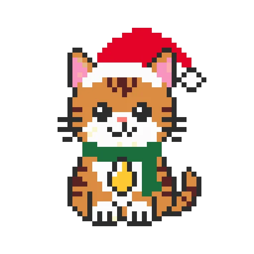 Christmas Kitten With Bell Perler bead pattern preview