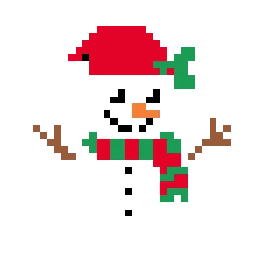 Christmas Snowman 32x32 Perler bead pattern preview