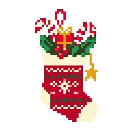 Christmas Stocking Ornament Perler bead pattern preview