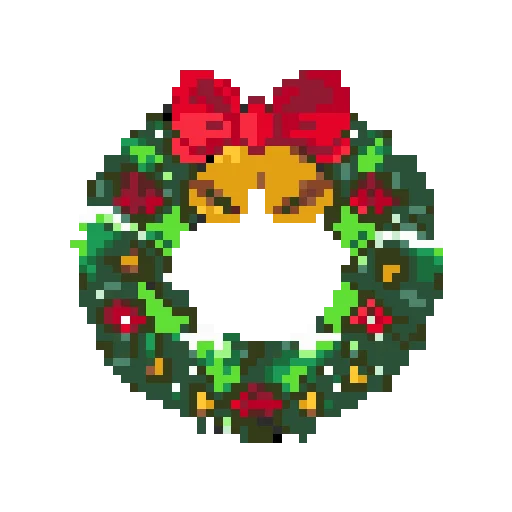 Christmas Wreath Ornament Perler bead pattern preview