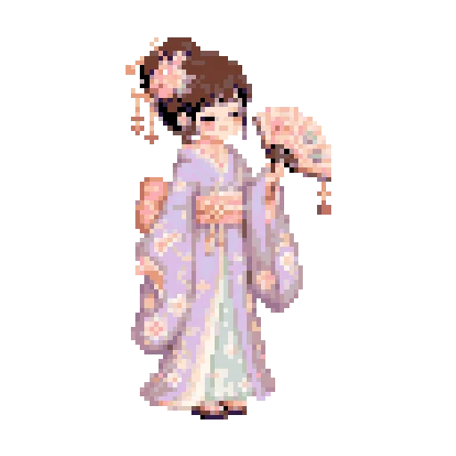 穿樱色和服的少女 preview
